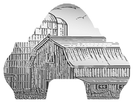 DARAY-L-564-SL Barn Scene Silver